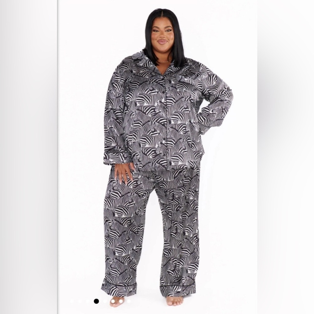 Show Me Your Mumu Zebra Print Pajama Set | Button Down Top + Pants | Size 1x